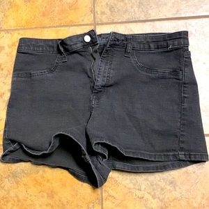 Black jean shorts
